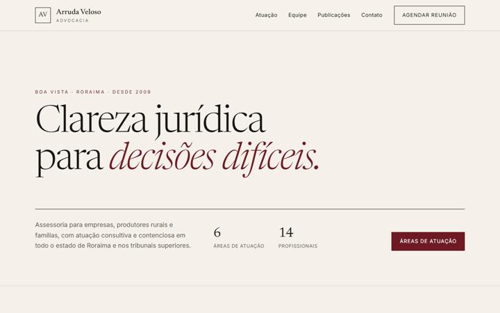 Site Arruda Veloso Advocacia