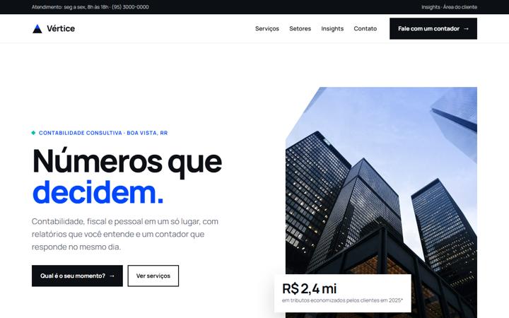 Site Vértice Contabilidade